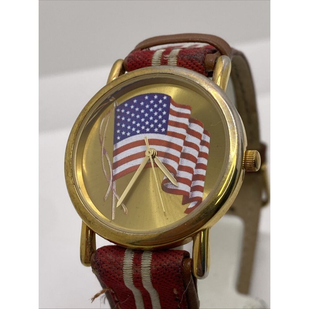 Vintage USA Flag Unisex Valdawn Watch New Battery